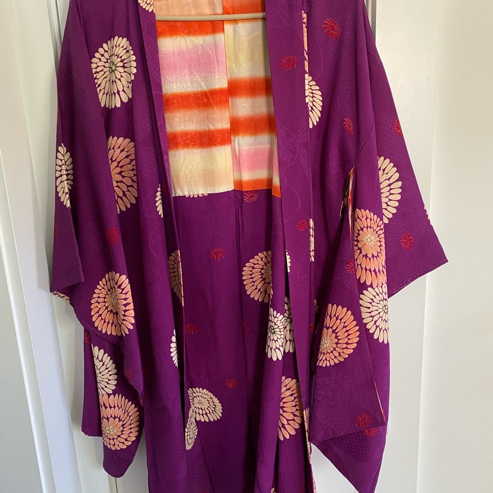 CHRISTMAS SALE!! Real silk handmade Japanese half kimono cardigan wrap